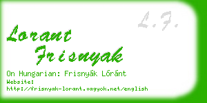 lorant frisnyak business card